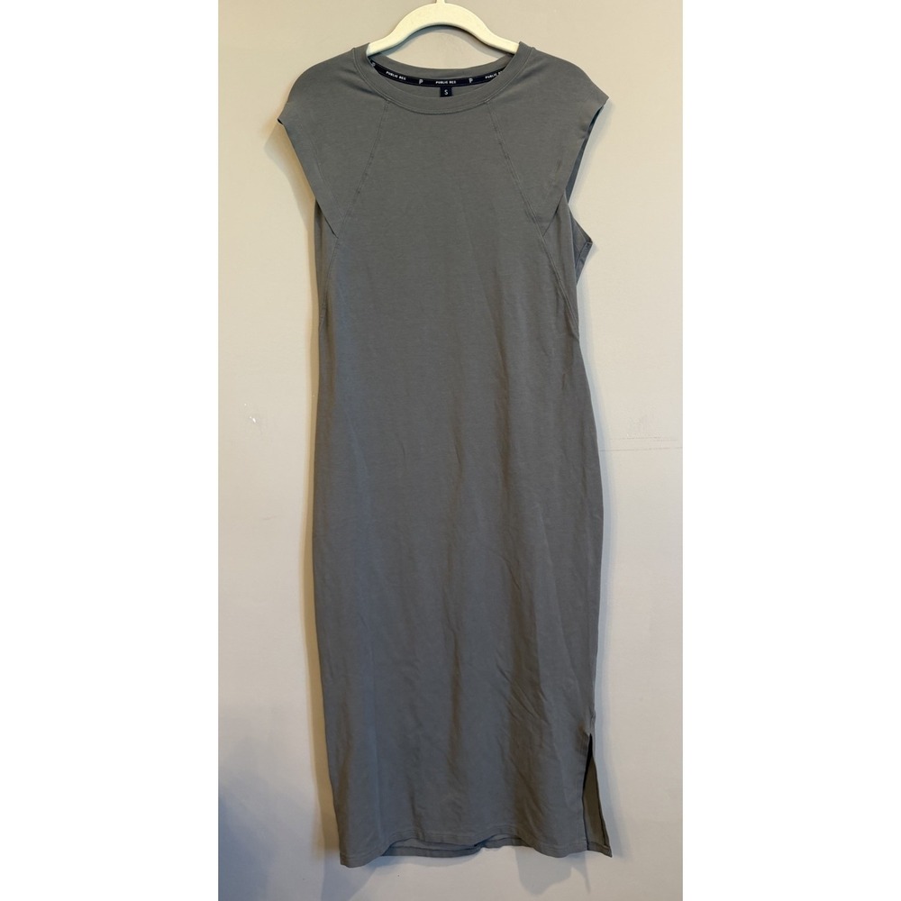 Public Rec Womens Pima Cotton Go To Midi Dress Size S Taupe Stretch Neutral